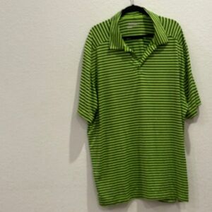 Nike Men's Green Striped Polo Shirt